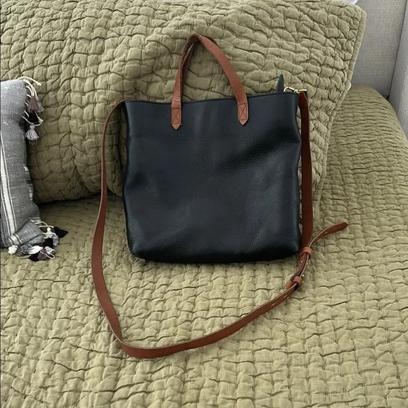 Madewell Bags Madewell Black And Brown Leather Tote Bag Poshmark
